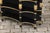 Chinoiserie Early 20th Century English Ebonized Three-Tiered Shelf with Chinoiserie Decor and Gilded Accents For Sale - Image 3 of 11