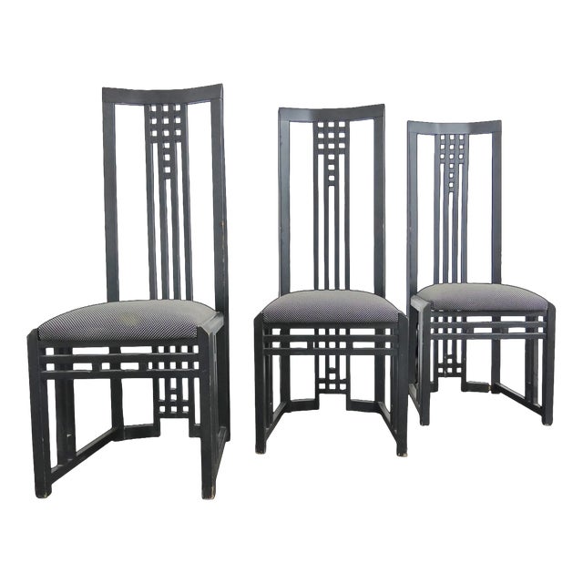 Tris Wooden Throne Chairs by Giorgetti, 1980s, Set of 3 For Sale