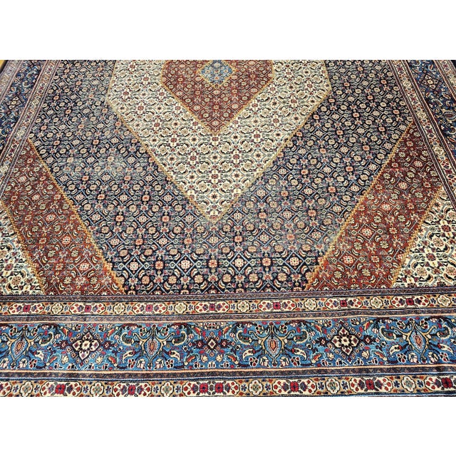 Vintage Persian Tabriz Mahi Rug, Wool Pile, Herati Design, 1950s For Sale - Image 4 of 12