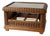 Mid-Century Coffee Table in Wicker Bamboo with Glass Top For Sale