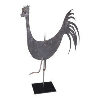 French Artist, Large Handcrafted Cockerel Sculpture, 1880, Iron For Sale