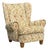 Danish Cabinetmaker, Large Wingback Chair, Floral Fabric, Wood, Denmark, 1950s For Sale