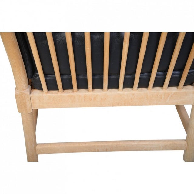 Spoke Back Sofa in Beech and Black Leather by Børge Mogensen, 1963 For Sale - Image 13 of 18