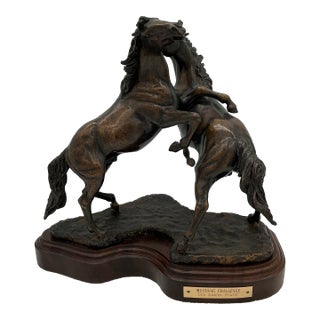 Bronze Sculpture “Mustang Challenge” Dee Adams Prater 2/10 Signed For Sale