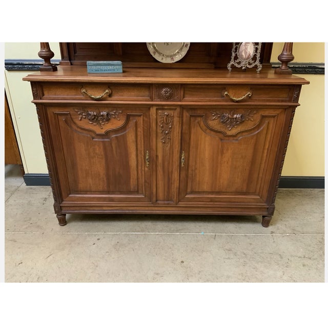 Antique Art Nouveau Credenza in Walnut, 1910 For Sale - Image 6 of 9