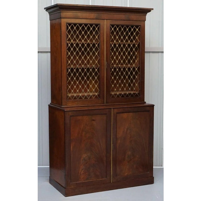 Antique Hardwood and Pierced Bronzed Bookcase, 1800s For Sale - Image 3 of 12