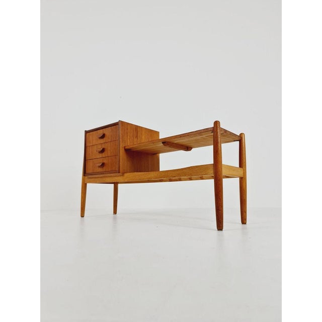 Danish Teak and Oak Telefon Table in the style of Arne Wahl Iversen, 1960s For Sale - Image 11 of 12