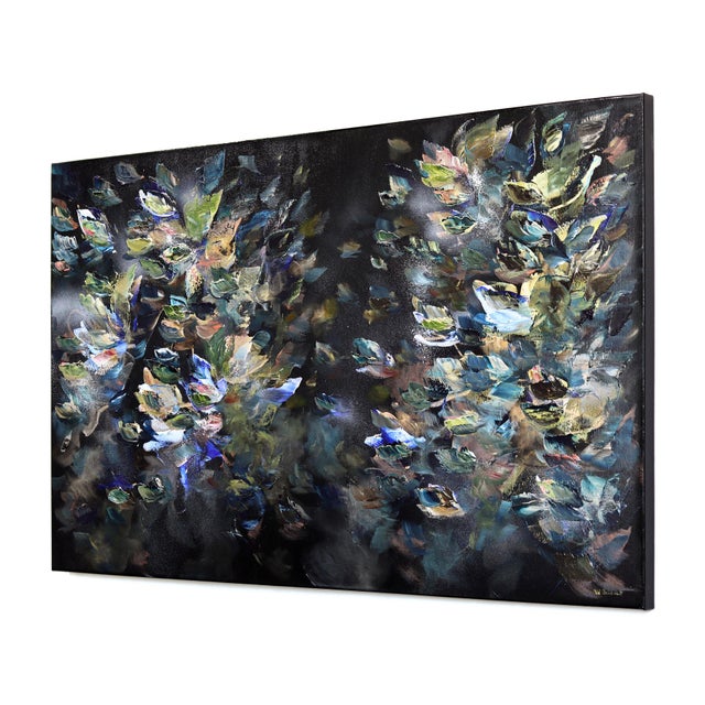 Abstract Power of Dreaming - Large Moody Abstract Textural Acrylic Painting on Canvas by Vè Boisvert For Sale - Image 3 of 9