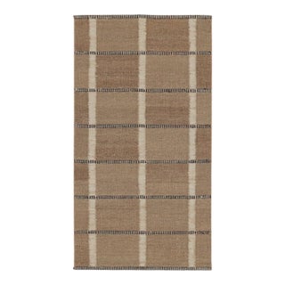 Rug & Kilim’s Scandinavian-Inspired Rug, Beige-Brown Earth Tones With Stripes For Sale