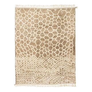 Hand-Knotted Moroccan Wool Rug by Azele Studio For Sale