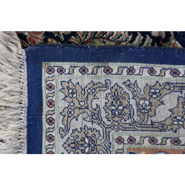 Vintage Indian Wool Handwoven Geometric Floral Medallion Area Rug Carpet 9 X 13' For Sale - Image 13 of 13