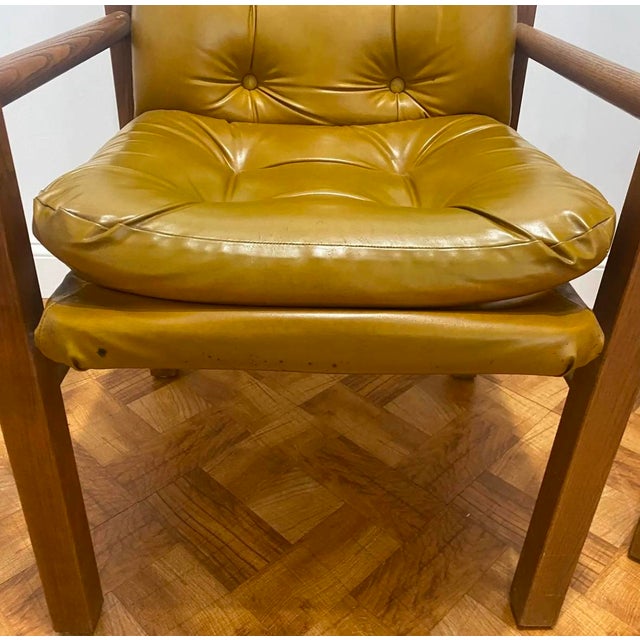 Animal Skin Mid 20th Century Naugahyde Lounge Chairs With Chrome and Wood Frame & Trim, a Pair For Sale - Image 7 of 10