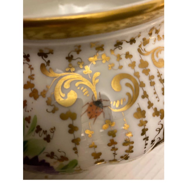 White Antique 19th Century Hand Painted and Gilt Porcelain Covered Center Bowl, Tureen For Sale - Image 8 of 10