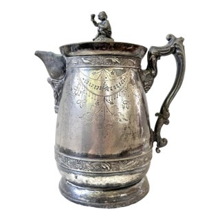 Mid 19th Century Rare Sliver Plate Victorian Pitcher by Meriden Britannia Company For Sale