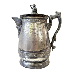 Mid 19th Century Rare Sliver Plate Victorian Pitcher by Meriden Britannia Company
