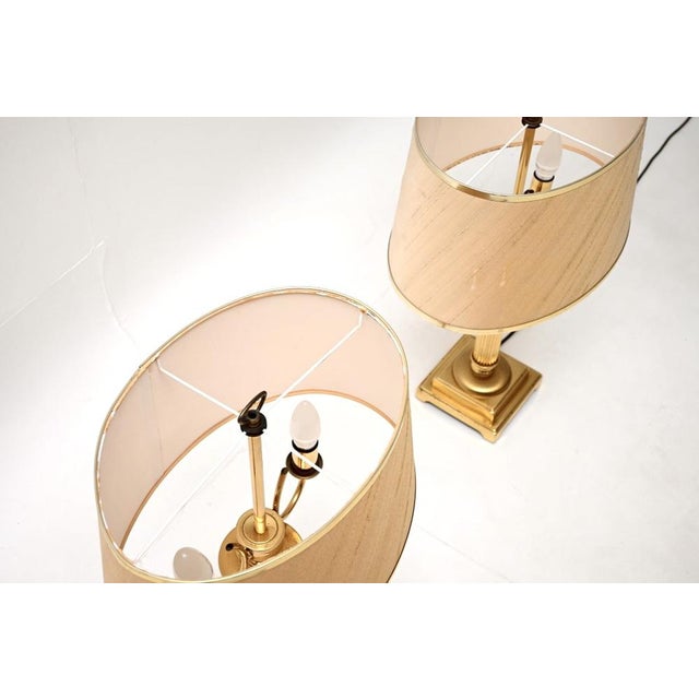 Neo-Classical Brass Table Lamps, 1960s, Set of 2 For Sale - Image 3 of 10