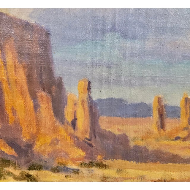 1980s David Chapple -Monument Valley Landscape, Arizona-Impressionist Oil Painting For Sale - Image 5 of 9
