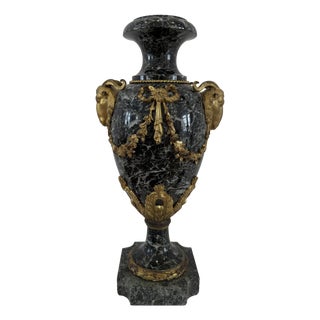 Ornamental Vase in Green Marble and Gilded Bronze, France, 1800s For Sale