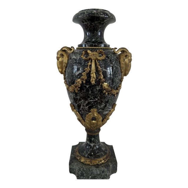 Ornamental Vase in Green Marble and Gilded Bronze, France, 1800s For Sale