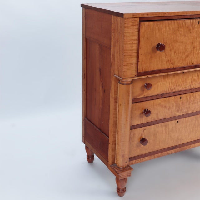 A 19th C Tiger Maple Dresser With Full Round Columns. Chairish