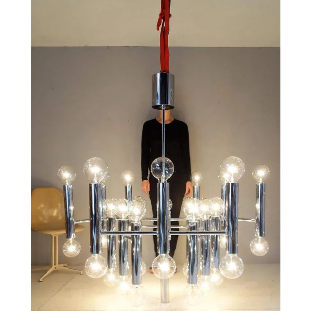 Large Chandelier in Chrome from Sciolari, 1960s For Sale - Image 3 of 9