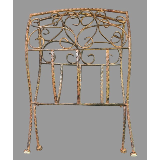 Late 20th Century Late 20th Century Country French Wrought Iron Folding Magazine Rack For Sale - Image 5 of 7