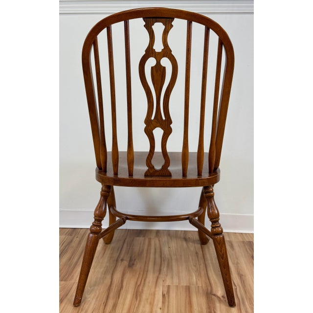 Early 20th Century Vintage English Windsor Style Dining Chairs, S/8 For Sale - Image 5 of 12
