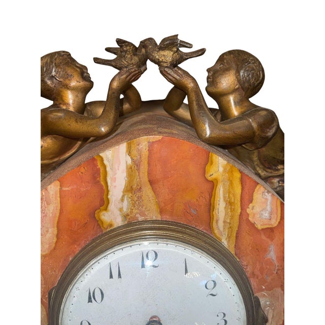 Late 19th Century French Marble & Spelter Clock Garniture, Japy Frères, 19th Century. For Sale - Image 5 of 9