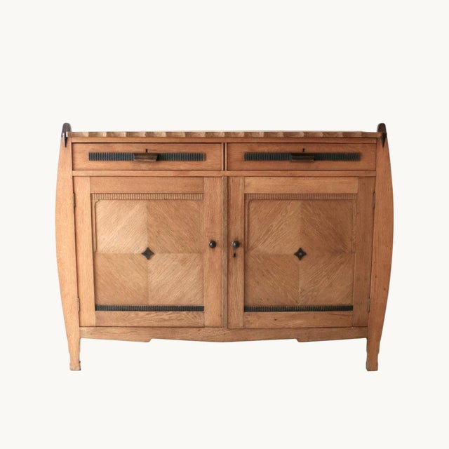 Large Vintage Rounded Sideboard, Netherlands, 1930s For Sale - Image 4 of 10