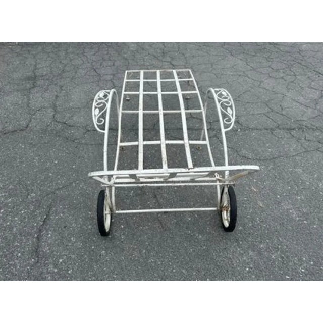 1950s White Wrought Iron Lounger For Sale - Image 4 of 6