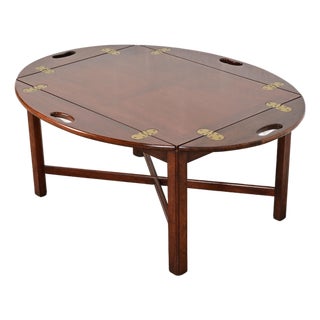 Hickory Chair Georgian Carved Mahogany Butler's Coffee Table For Sale