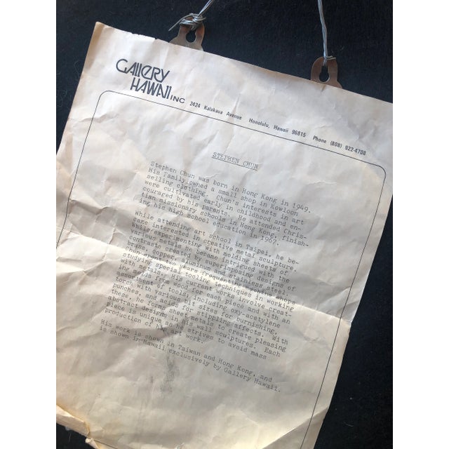 Mid-Century Modern Mid 20th Century Brutalist Brass and Copper Sculptural Wall Art by Stephen Chun For Sale - Image 3 of 12