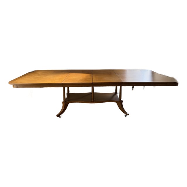 Traditional Dining Table W/2 Leaves. Pads Are Included. For Sale