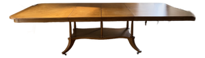 Traditional Dining Table W/2 Leaves. Pads Are Included.