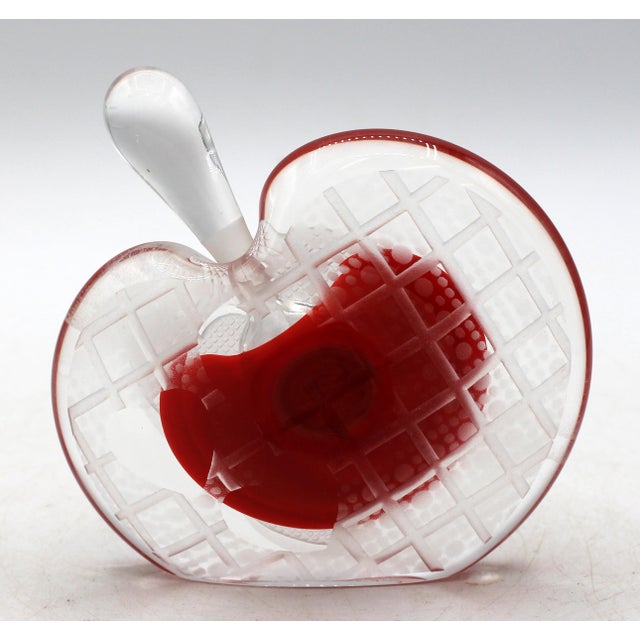 American Late 20th Century American Art Glass "Hearts" Perfume Flask For Sale - Image 3 of 7