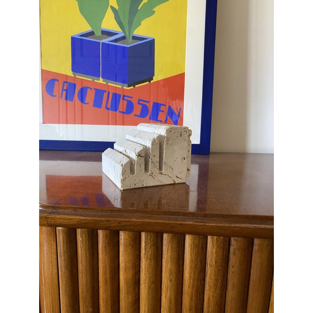 Brutalist Travertine Desk Organizer by Enzo Mari for Fratelli Mannelli, Italy, 1970s For Sale - Image 3 of 18