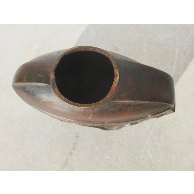 1980s Mid-Century Bronze Elephant Vase. For Sale - Image 5 of 7