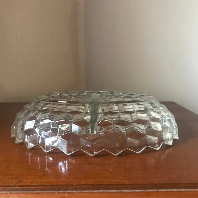 Vintage Fostoria Pressed Glass Divided Serving Dish For Sale - Image 6 of 7