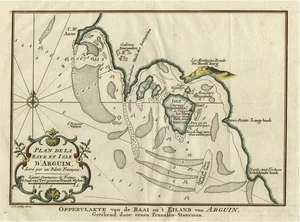 Antique Map of the Bay and Island of Arguin, Mauritania, 1747