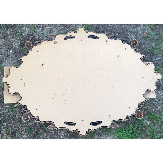 Gold Vintage Gold Resin Framed 40” Large Oval Wall Mirror French Rococo Hollywood Regency Style For Sale - Image 8 of 10