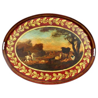 Regency Painted Tole Tray For Sale