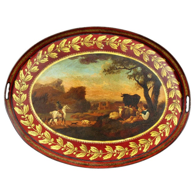 Regency Painted Tole Tray For Sale