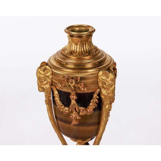 A Rare Pair of French Ormolu-Mounted Blue John Vases Candlesticks, C. 1870 For Sale - Image 14 of 18