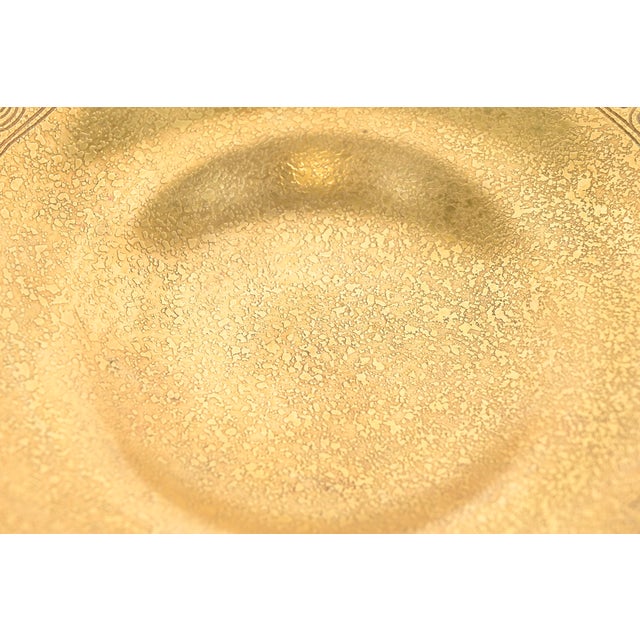 Metal Tiffany Studios New York Bronze Doré Plate or Shallow Bowl With Greek Key Design For Sale - Image 7 of 12