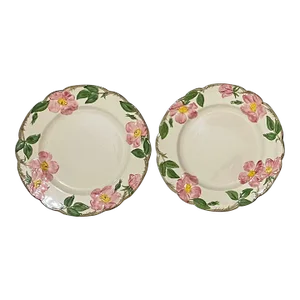 1990s Franciscan Desert Rose (England and Usa Back Stamp) Dinner Plate - Set of 2