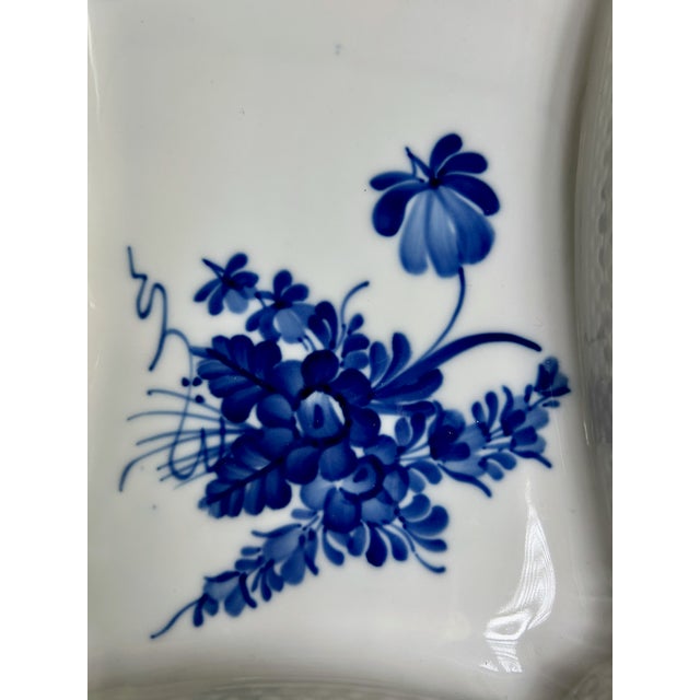 Mid 20th Century Pair Royal Doulton "Blå Blomst" Lattice Porcelain Trays For Sale - Image 11 of 18