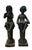 Pair of Vintage European Style Cast Iron Seated Putti Statues on Fluted Pedestals For Sale - Image 4 of 12