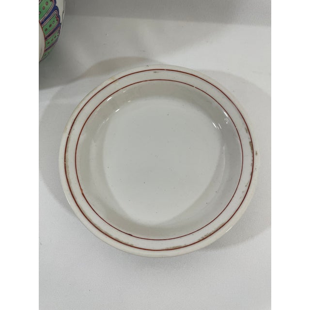 Mid 20th Century Porcelain Famille Rose Cachepot Planter With Drain Plate For Sale - Image 13 of 17