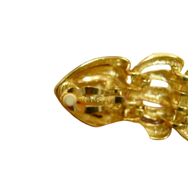 Modern Givenchy 1980s Highly Polished Triple Open Work Drop Earrings, 2, Pieces For Sale - Image 3 of 4