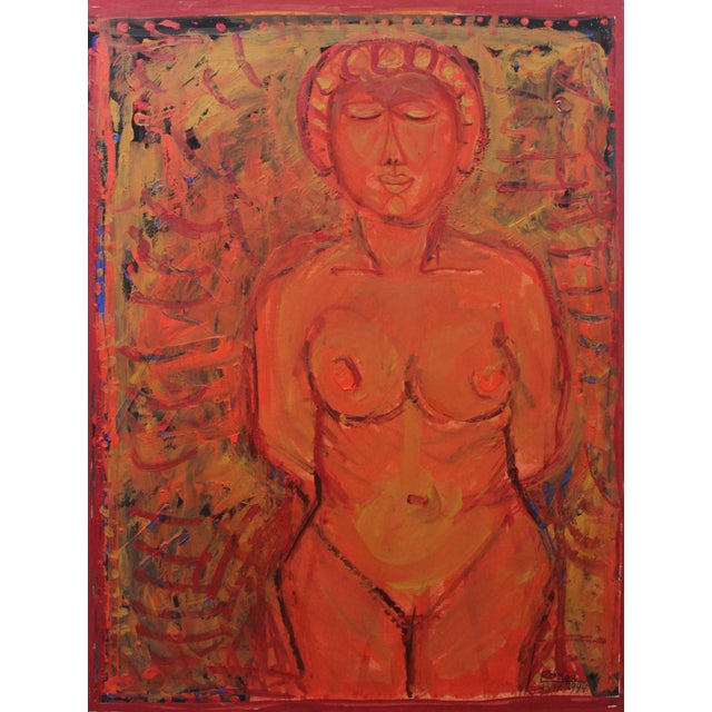 Red Leszek Rózga, Etruscan Venus, Nude, 1994, Gouache and Acrylic on Paper For Sale - Image 8 of 8